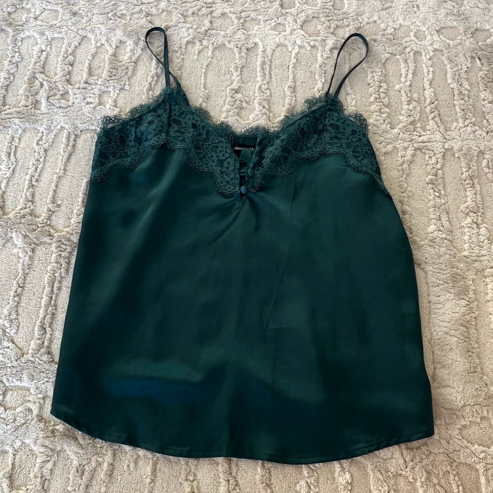 Abercrombie & Fitch | Evergreen Laced Silk Tank
